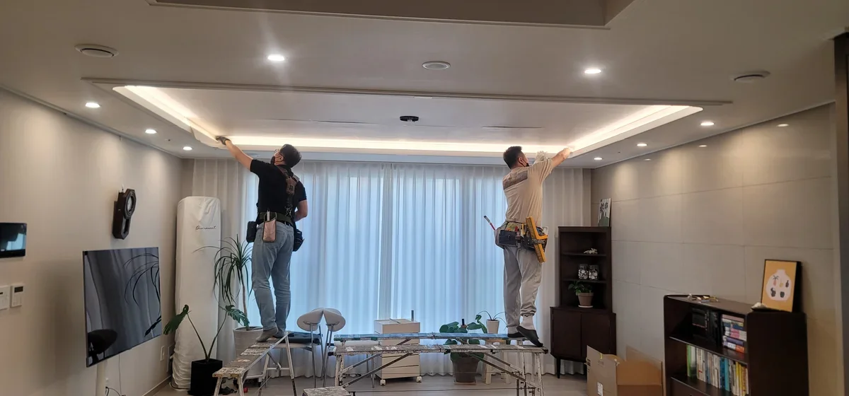 원주/두산위브더제니스/D패키지/우물조명과 실링팬 시공 사진 5